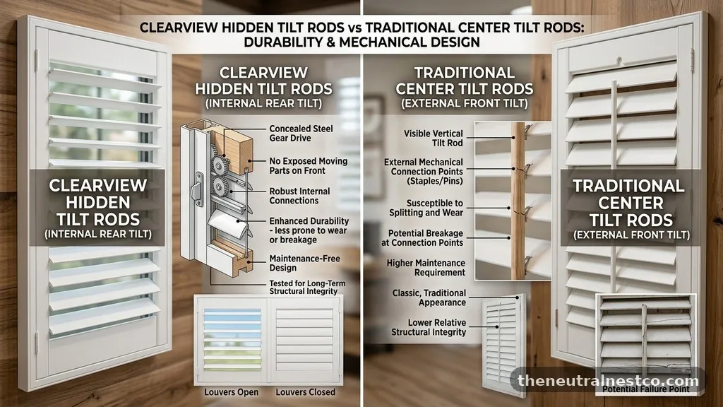 Clearview Hidden Tilt Rods vs Traditional Center Tilt Rods: Durability