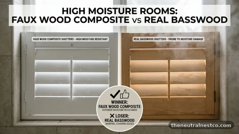 Faux Wood (Composite) vs Real Basswood Shutters: High Moisture Rooms