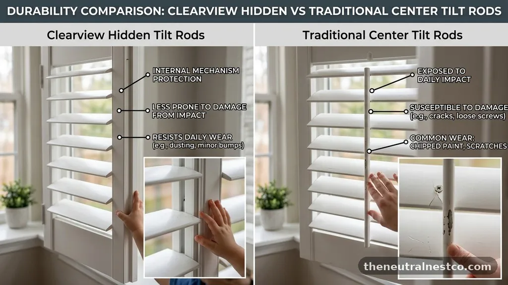 Impact of Exposure on Daily Wear - Clearview Hidden Tilt Rods vs Traditional Center Tilt Rods: Durability