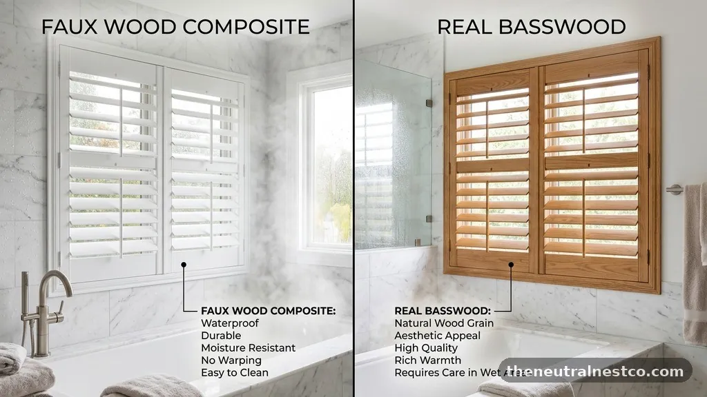 The Aesthetic Appeal of Basswood - Faux Wood (Composite) vs Real Basswood Shutters: High Moisture Rooms