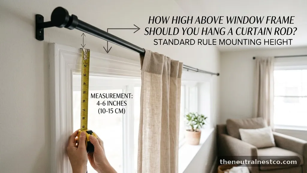 The Standard Rule for Mounting Height - How High Above the Window Frame Should You Hang a Curtain Rod?