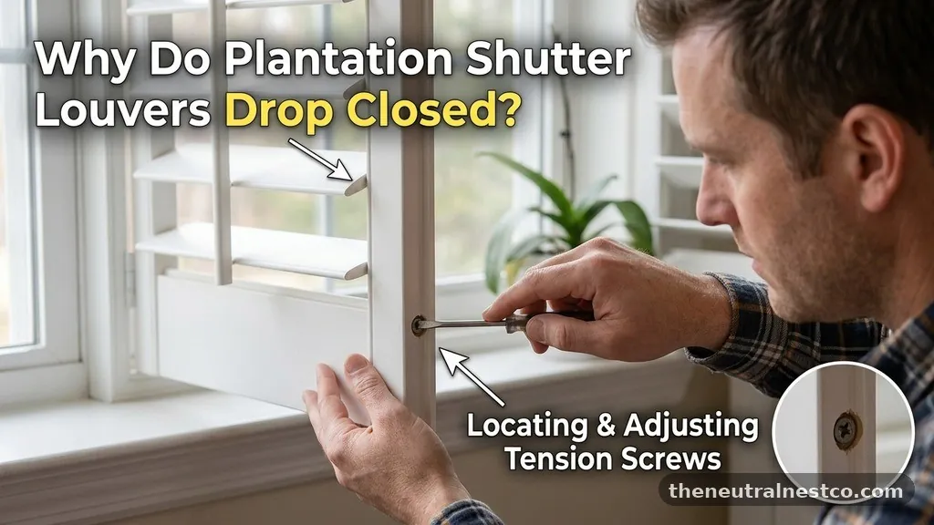 Why Do Plantation Shutter Louvers Drop Closed on Their Own (Tension Screws)?